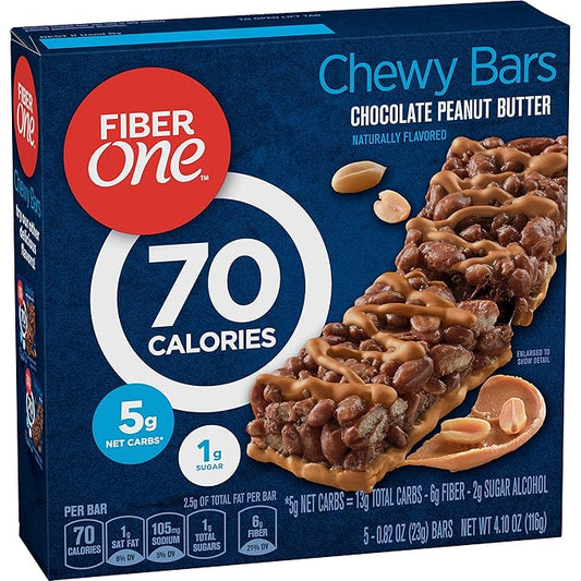 Fiber One 70 Calorie Chocolate Peanut Butter, 5 Bars