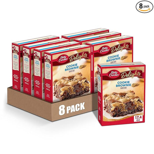 Betty Crocker Delights Cookie Brownie Bar Mix, 17.4 oz. (Pack of 8)