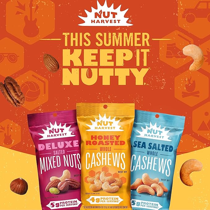 Nut Harvest, Sea Salted Whole Cashews, 2.25 Ounce 16)