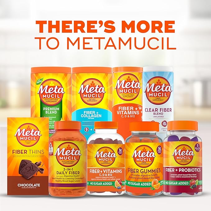 Metamucil On-The-Go, Daily Psyllium Husk Powder 4-in-1 Fiber 44 Packets