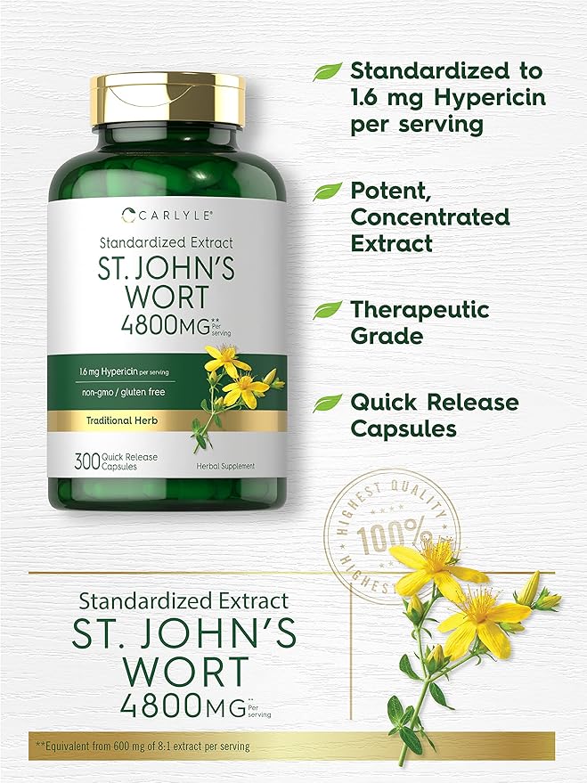 Carlyle St John's Wort Capsules 4800mg | 300 Count