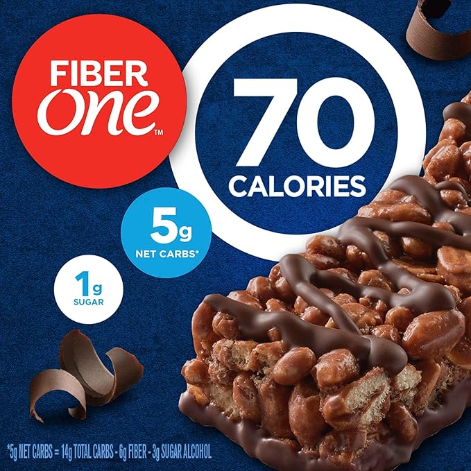Fiber One 80 Calorie Chewy Bars, Chocolate Peanut Butter, Snack Bars, 5 Ct, 4.1 oz