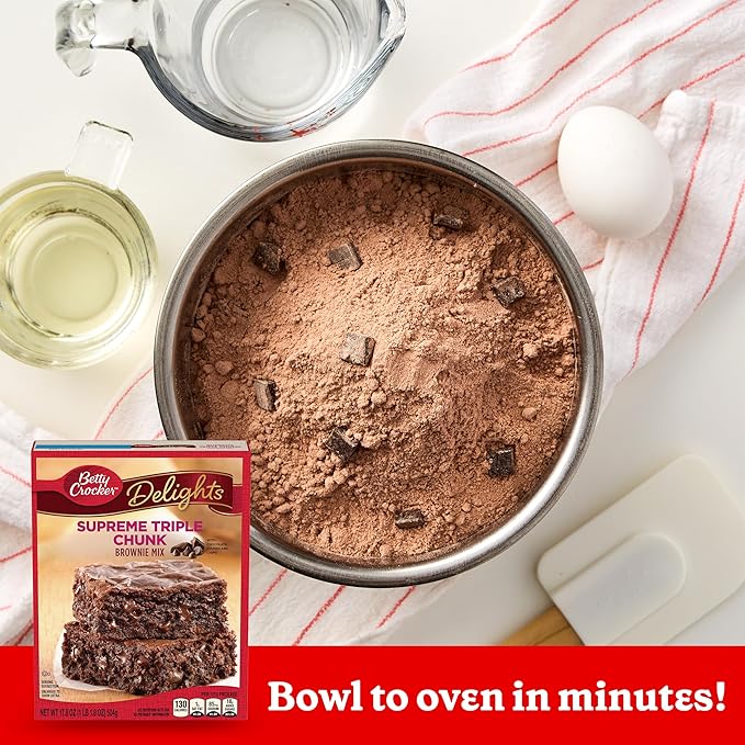 Betty Crocker Delights Supreme Triple Chunk Brownie Mix, 17.8 oz