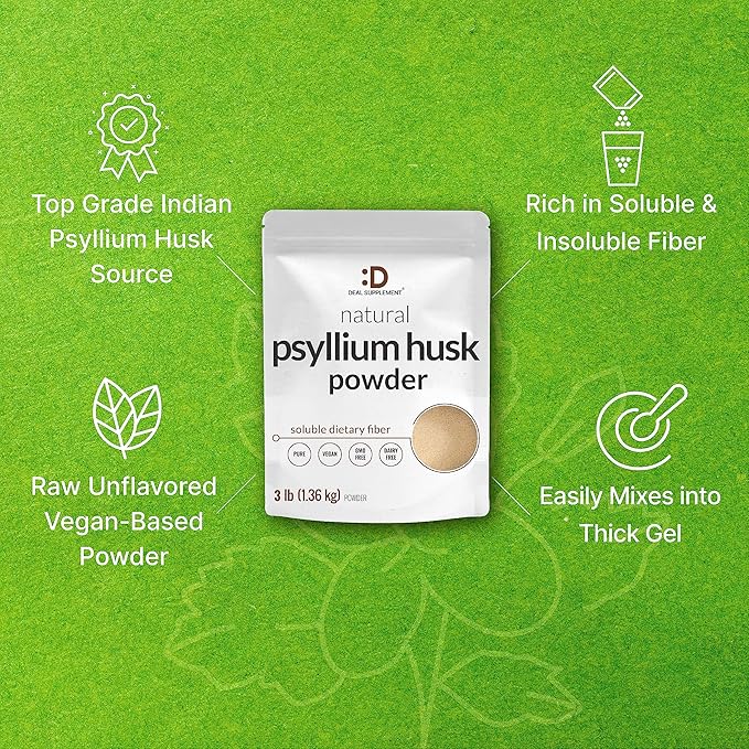 DEAL SUPPLEMENT Psyllium Husk Powder 3 9,000mg Per